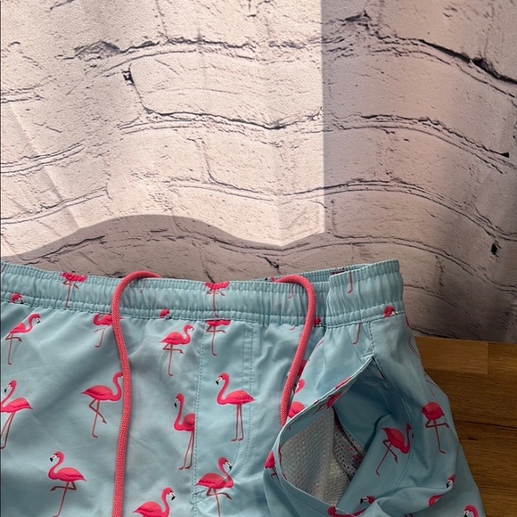 Flamingo Print Men's Swim Shorts - Picture 8 of 8